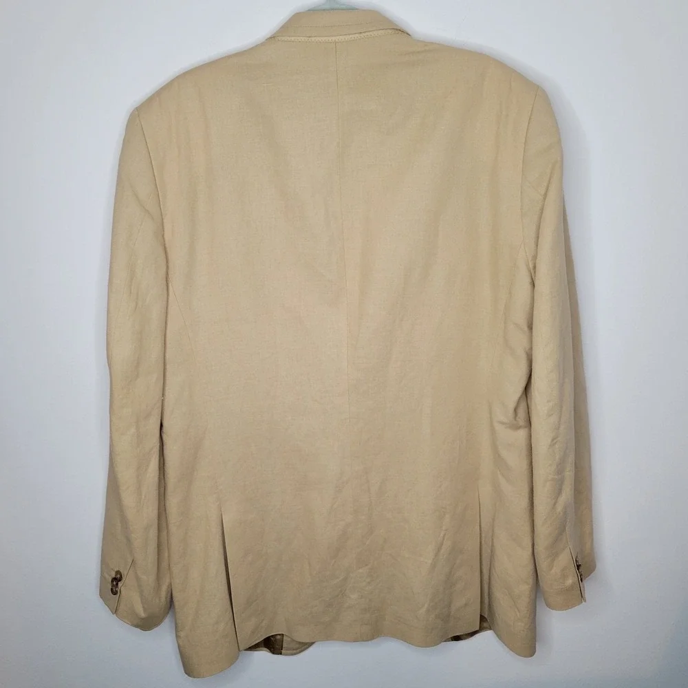 Banana Republic Beige Tan Linen Cotton Blend Blazer Sports Jacket Mens Sz 42L